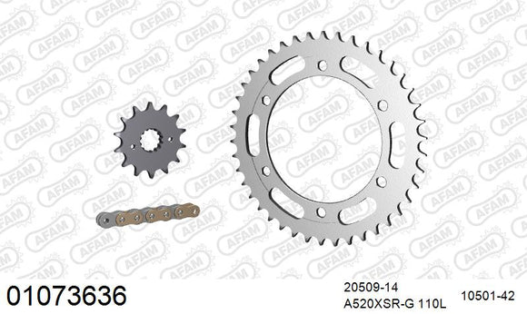 Honda FMX 650 2005-2008 - AFAM XS-ring Extra Reinforced Chain & Steel Sprocket Kit, 520 (OE Pitch) - 01073636 - P3 Tuning