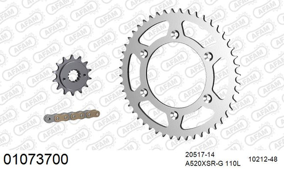 Honda XR650 2000-2007 - AFAM XS-ring super reinforced Chain & Steel Sprocket Kit, 520 (OE Pitch) - 01073700 - P3 Tuning
