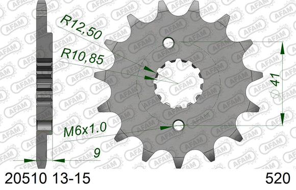 Honda XR650 1993-2009 - AFAM MX reinforced Chain & Steel Sprocket Kit, 520 (OE Pitch) - 01073701B - P3 Tuning
