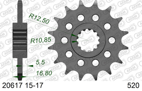 Honda NC700S 2012-2013 - AFAM XS-ring Extra Reinforced Chain & Steel Sprocket Kit, 520 (OE Pitch) - 01075100 - P3 Tuning