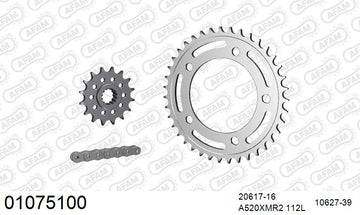 Honda NC700S 2012-2013 - AFAM XS-ring Extra Reinforced Chain & Steel Sprocket Kit, 520 (OE Pitch) - 01075100 - P3 Tuning