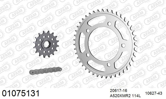 Honda NC700X 2012-2014 - AFAM XS-ring Extra Reinforced Chain & Steel Sprocket Kit, 520 (OE Pitch) - 01075131 - P3 Tuning