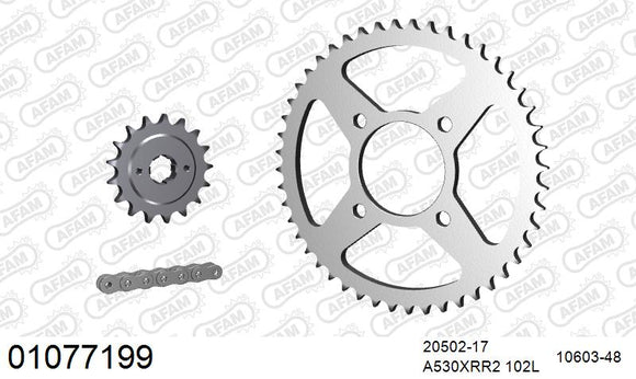 Honda CB750F1 / F2 1977 - AFAM XS-ring Extra Reinforced Chain & Steel Sprocket Kit, 530 (OE Pitch) - 01077199 - P3 Tuning