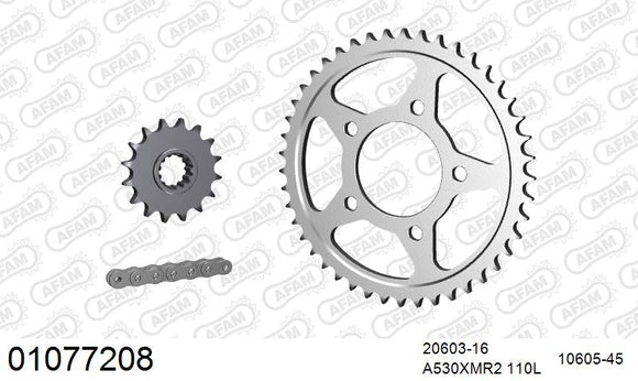 Honda VFR750 1988-1989 - AFAM XS-ring Extra Reinforced Chain & Steel Sprocket Kit, 530 (OE Pitch) - 01077208 - P3 Tuning
