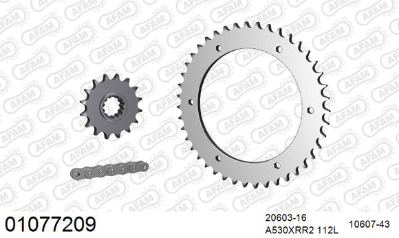 Honda VFR750 1994-1997 - AFAM XS-ring Extra Reinforced Chain & Steel Sprocket Kit, 530 (OE Pitch) - 01077209 - P3 Tuning