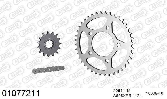 Honda CB 750 Nighthawk M,N,P,R,S,T,V,W,X,Y,1,2,3 1991-2003 - AFAM XS-ring Extra Reinforced Chain & Steel Sprocket Kit, 525 (OE Pitch) - 01077211 - P3 Tuning