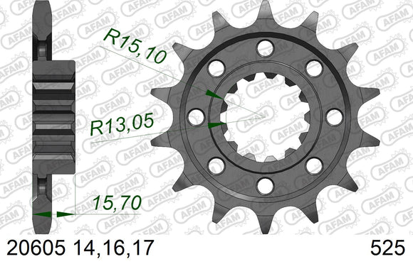 Honda VFR750 1988-1989 - AFAM XS-ring Extra Reinforced Chain & Steel Sprocket Kit, 525 (OE Pitch) - 01077371B - P3 Tuning