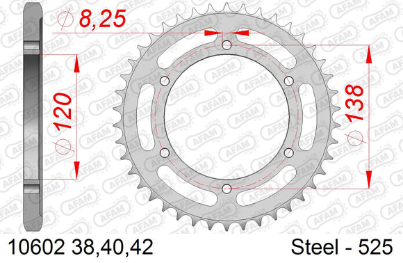 Honda VFR750 1988-1989 - AFAM XS-ring Extra Reinforced Chain & Steel Sprocket Kit, 525 (OE Pitch) - 01077371B - P3 Tuning