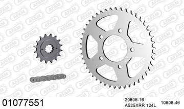 Honda XRV 750 Africa Twin 1990-1992 - AFAM XS-ring Extra Reinforced Chain & Steel Sprocket Kit, 525 (OE Pitch) - 01077551 - P3 Tuning