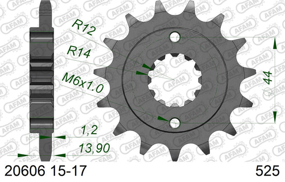 Honda XRV 750 Africa Twin 1990-1992 - AFAM XS-ring Extra Reinforced Chain & Steel Sprocket Kit, 525 (OE Pitch) - 01077551 - P3 Tuning