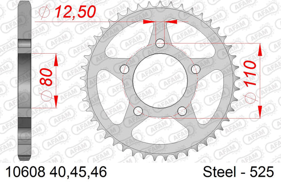 Honda XRV 750 Africa Twin 1990-1992 - AFAM XS-ring Extra Reinforced Chain & Steel Sprocket Kit, 525 (OE Pitch) - 01077551 - P3 Tuning