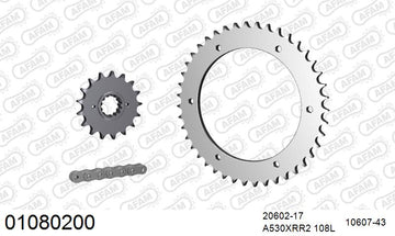 Honda VFR800 1998-2001 - AFAM XS-ring Extra Reinforced Chain & Steel Sprocket Kit, 530 (OE Pitch) - 01080200 - P3 Tuning