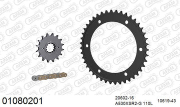 Honda VFR800 Vtec 2002-2005 - AFAM XS-ring super reinforced Chain & Steel Sprocket Kit, 530 (OE Pitch) - 01080201 - P3 Tuning