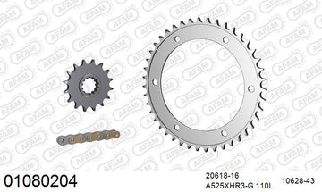 Honda VFR800 Vtec 2014-2019 - AFAM XS-ring Hyper reinforced Chain & Steel Sprocket Kit, 525 (OE Pitch) - 01080204 - P3 Tuning
