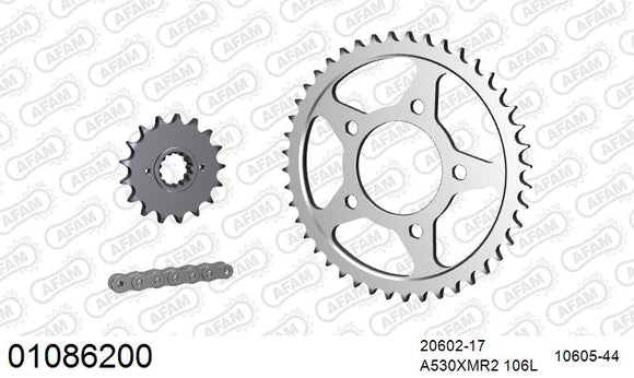 Honda CB900F 1979-1983 - AFAM XS-ring Extra Reinforced Chain & Steel Sprocket Kit, 530 (OE Pitch) - 01086200 - P3 Tuning
