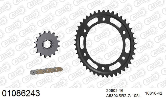 Honda CBR900RR Fireblade 2000-2001 - AFAM XS-ring super reinforced Chain & Steel Sprocket Kit, 530 (OE Pitch) - 01086243 - P3 Tuning