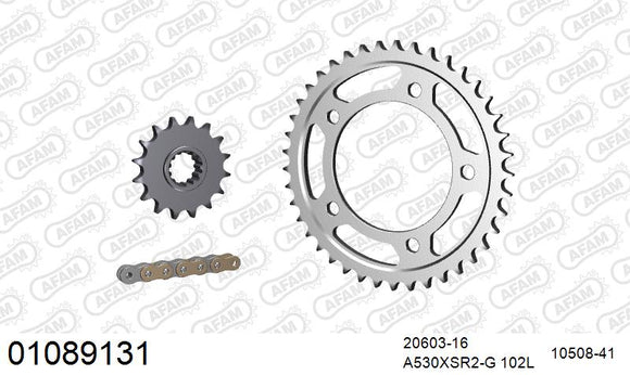 Honda VTR1000 F Firestorm 1997-2006 - AFAM XS-ring super reinforced Chain & Steel Sprocket Kit, 530 (OE Pitch) - 01089131 - P3 Tuning