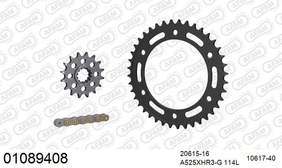 Honda CBR1000RR Fireblade 2004-2005 - AFAM XS-ring Hyper reinforced Chain & Steel Sprocket Kit, 525 conversion - 01089408 - P3 Tuning