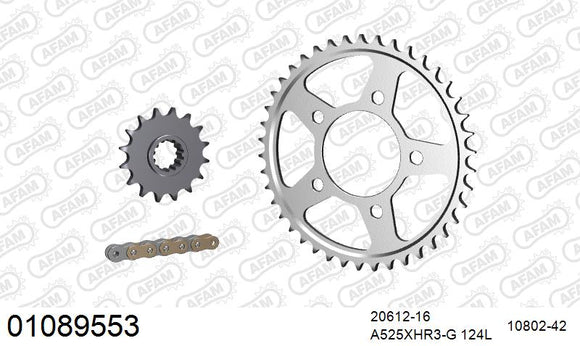 Honda CRF1000L Africa Twin 2016-2019 - AFAM XS-ring Hyper reinforced Chain & Steel Sprocket Kit, 525 (OE Pitch) - 01089553 - P3 Tuning