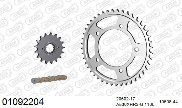 Honda CBR1100XX Blackbird 1997-1998 - AFAM XS-ring Hyper reinforced Chain & Steel Sprocket Kit, 530 (OE Pitch) - 01092204 - P3 Tuning