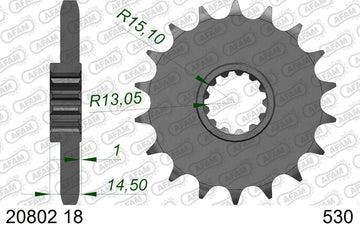 Honda CB1100EX 2017-2019 - AFAM XS-ring Hyper reinforced Chain & Steel Sprocket Kit, 530 (OE Pitch) - 01092211 - P3 Tuning