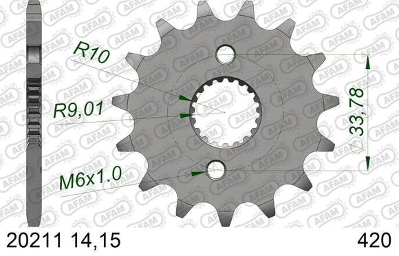 Honda CRF150R 2007-2019 - AFAM MX Racing Chain & Alu Sprocket Kit, 420 (OE Pitch) - 01115853 - P3 Tuning