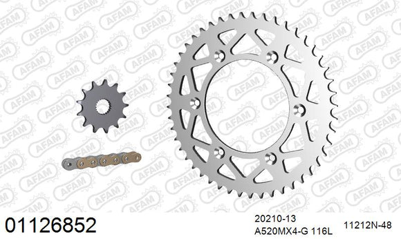 Honda CRF250R / RX 2010 - AFAM MX Racing GP Chain & Alu Sprocket Kit, 520 (OE Pitch) - 01126852 - P3 Tuning
