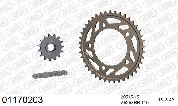Honda CB600 Hornet 1998-1999 - AFAM XS-ring Extra Reinforced Chain & Alu Sprocket Kit, 525 (OE Pitch) - 01170203 - P3 Tuning