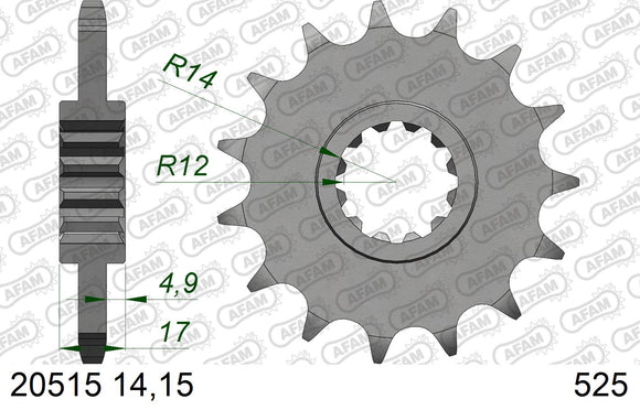 Honda CB600 Hornet 1998-1999 - AFAM XS-ring Extra Reinforced Chain & Alu Sprocket Kit, 525 (OE Pitch) - 01170203 - P3 Tuning