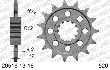 Honda CB600 Hornet 1998-1999 - AFAM XS-ring super reinforced Chain & Alu Sprocket Kit, 520 conversion - 01170403 - P3 Tuning