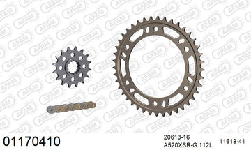 Honda CBR600RR 2009-2018 - AFAM XS-ring super reinforced Chain & Alu Sprocket Kit, 520 conversion - 01170410 - P3 Tuning