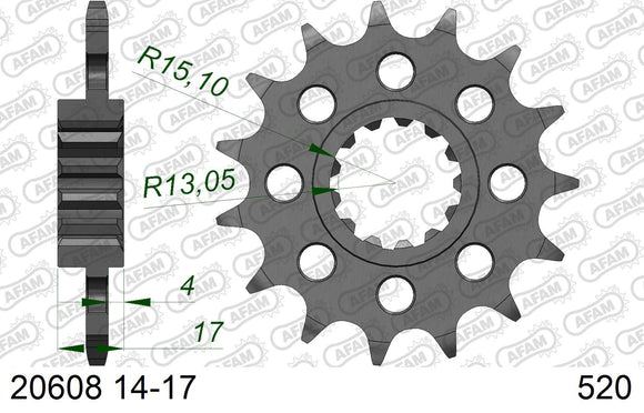 Honda CB900 Hornet 2002-2006 - AFAM XS-ring Hyper reinforced Chain & Alu Sprocket Kit, 520 conversion - 01186403 - P3 Tuning