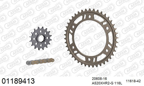 Honda CBR1000RR Fireblade ABS 2014-2016 - AFAM XS-ring Hyper reinforced Chain & Alu Sprocket Kit, 520 conversion - 01189413 - P3 Tuning