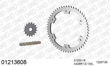 Yamaha DT125R 1989-1992 - AFAM Reinforced Chain & Steel Sprocket Kit, 428 (OE Pitch) - 01213608 - P3 Tuning