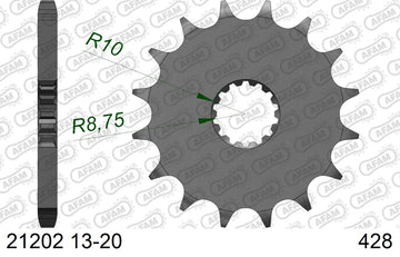 Yamaha XVS250 Dragstar 2000-2001 - AFAM Xs-Ring Reinforced Chain & Steel Sprocket Kit, 428 (OE Pitch) - 01226165 - P3 Tuning