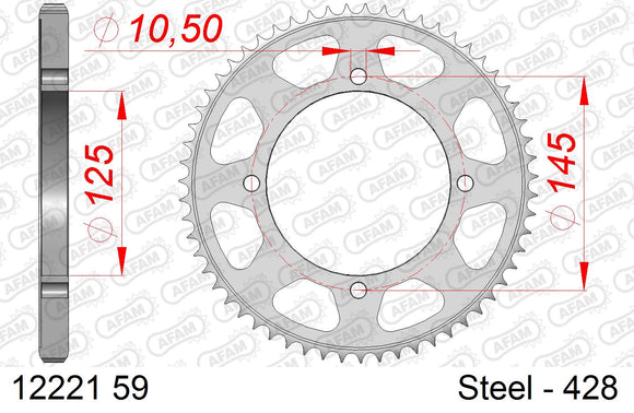 Yamaha XVS250 Dragstar 2000-2001 - AFAM Xs-Ring Reinforced Chain & Steel Sprocket Kit, 428 (OE Pitch) - 01226165 - P3 Tuning