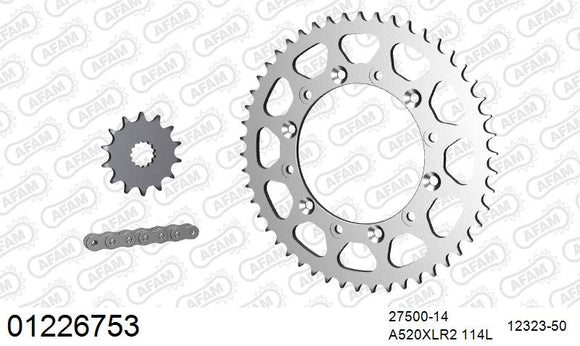 Fantic XX 250 2021-2026 - AFAM Xs-Ring Reinforced Plus Chain & Steel Sprocket Kit, 520 (OE Pitch) - 01226753 - P3 Tuning