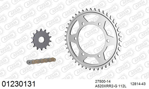 Yamaha YZF-R3 2015-2018 - AFAM Xs-Ring Reinforced Plus Chain & Steel Sprocket Kit, 520 (OE Pitch) - 01230131 - P3 Tuning