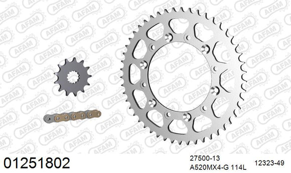 Yamaha YZ450F 2009 - AFAM MX Racing GP Chain & Steel Sprocket Kit, 520 (OE Pitch) - 01251802 - P3 Tuning