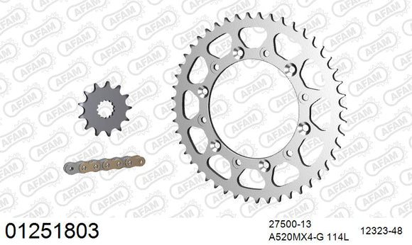 Fantic XEF 450 2023 - AFAM MX Racing GP Chain & Steel Sprocket Kit, 520 (OE Pitch) - 01251803 - P3 Tuning