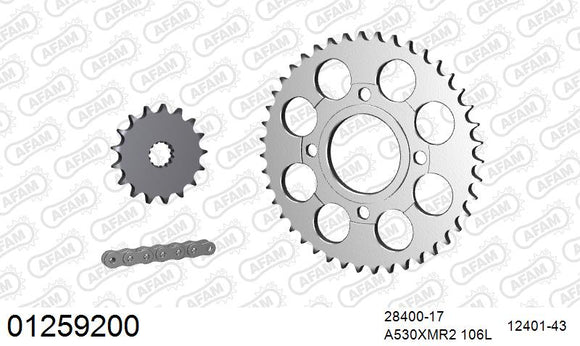Yamaha XS500 1977-1978 - AFAM XS-ring Extra Reinforced Chain & Steel Sprocket Kit, 530 (OE Pitch) - 01259200 - P3 Tuning