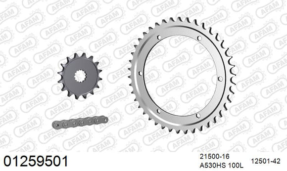 Yamaha XT500 1977-1989 - AFAM Reinforced Chain & Steel Sprocket Kit, 530 conversion - 01259501 - P3 Tuning
