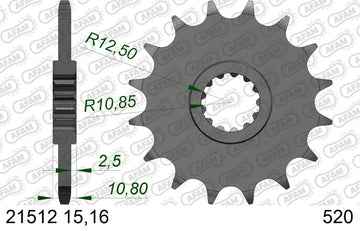 Yamaha XJ6N / S / Diversion (600cc) 2009-2016 - AFAM XS-ring Extra Reinforced Chain & Steel Sprocket Kit, 520 (OE Pitch) - 01270132 - P3 Tuning