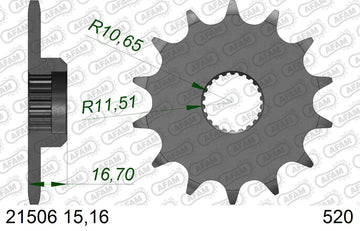 Yamaha XJ600S Diversion 1998-2003 - AFAM XS-ring Extra Reinforced Chain & Steel Sprocket Kit, 520 (OE Pitch) - 01270202 - P3 Tuning