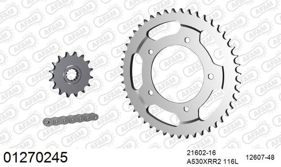 Yamaha YZF-R6 1999-2002 - AFAM XS-ring Extra Reinforced Chain & Steel Sprocket Kit, 530 (OE Pitch) - 01270245 - P3 Tuning