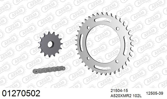 Yamaha XT600 1987-1989 - AFAM XS-ring Extra Reinforced Chain & Steel Sprocket Kit, 520 (OE Pitch) - 01270502 - P3 Tuning