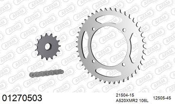 Yamaha XTZ600Z Tenere 1985-1990 - AFAM XS-ring Extra Reinforced Chain & Steel Sprocket Kit, 520 (OE Pitch) - 01270503 - P3 Tuning