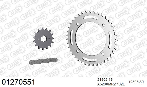 Yamaha XTZ600Z Tenere 1984 - AFAM XS-ring Extra Reinforced Chain & Steel Sprocket Kit, 520 (OE Pitch) - 01270551 - P3 Tuning