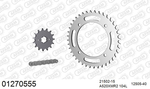 Yamaha XTZ600Z Tenere 1985-1986 - AFAM XS-ring Extra Reinforced Chain & Steel Sprocket Kit, 520 (OE Pitch) - 01270555 - P3 Tuning