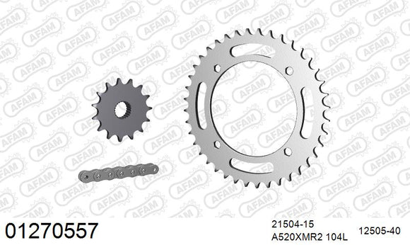 Yamaha XTZ600Z Tenere 1985-1987 - AFAM XS-ring Extra Reinforced Chain & Steel Sprocket Kit, 520 (OE Pitch) - 01270557 - P3 Tuning
